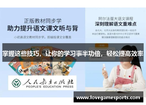 掌握这些技巧，让你的学习事半功倍，轻松提高效率